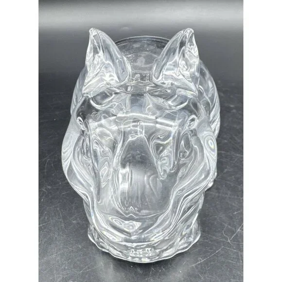 Crate & Barrel Clear Glass Covered Bunny Rabbit Candy Nuts Trinket Dish - Picture 2 of 10